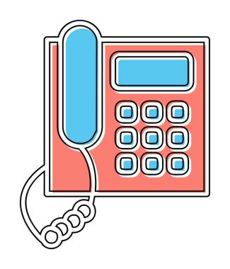 Basit eski düz telefon vektör çizimi 