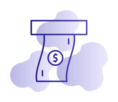 Ödeme sembolü, ödenecek dolar banknotu, vektör simgesi tasarımı