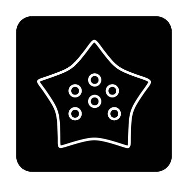 denizyıldızı düz ikon vektör çizimi 