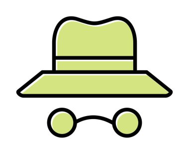 Basit Incognito simgesi, vektör illüstrasyonu