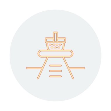 Piknik ikonunda yiyecek içeren sepetin vektör illüstrasyonu 