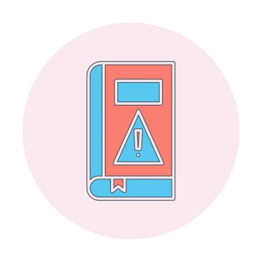 kitap uyarısı ünlem işareti vektör düz renk simgesi ile