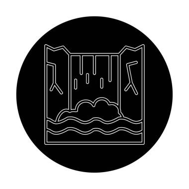 Basit Waterfal simgesi, vektör illüstrasyonu