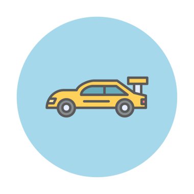 düz basit yarış arabası simgesi, vektör illüstrasyon tasarımı