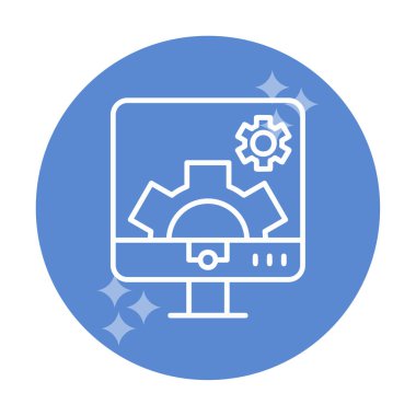 Bilgisayar ayarları simgesi, vektör çizim