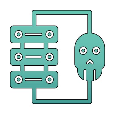 veri merkezi ve ikon vektör illüstrasyon tasarımı hacklenmesi