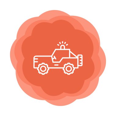 Askeri Jeep Simgesi, Vektör İllüstrasyonu