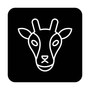 Zürafa baş web simgesi, vektör illüstrasyonu 