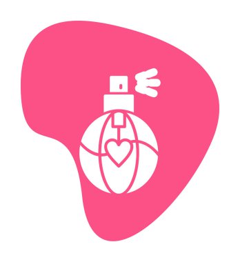 Kalp şekli simgesi olan parfüm şişesi 