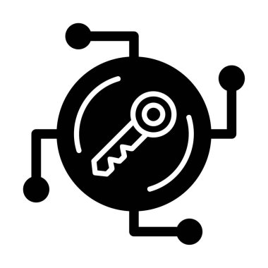 Anahtar ağ simgesi vektör illüstrasyonu 