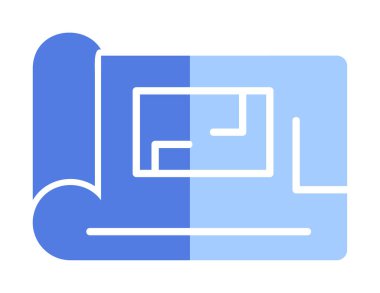 harita düz simgesi, vektör illüstrasyonu