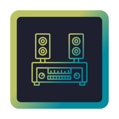 renk çizgisi ses hoparlörleri vektör çizimi 