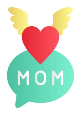 Anneler Günü simgesi, tebrik kartı şablonu, vektör illüstrasyonu