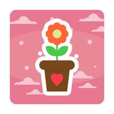 Çiçek kabı simgesi vektörü