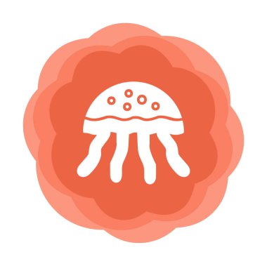 Denizanası. Web simgesi basit illüstrasyon                       