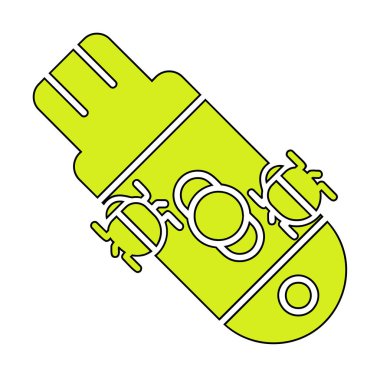 Pendrive Virüs ikon vektör görüntüsü. Web uygulamaları, mobil uygulamalar ve yazdırma ortamları için kullanılabilir.