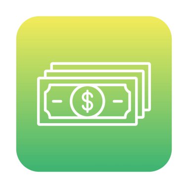 Dolar para çizgisi simgesi, vektör illüstrasyonu