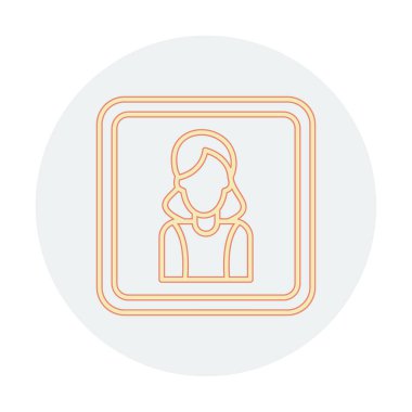 kadın avatar simgesi vektör illüstrasyonu