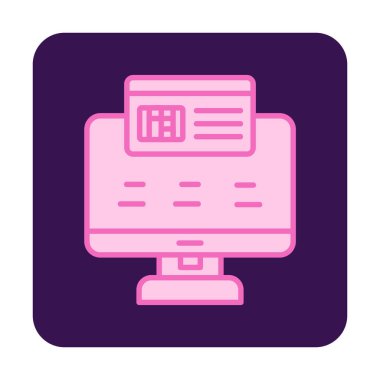 Basit Çevrimiçi Ödeme simgesi, vektör illüstrasyonu