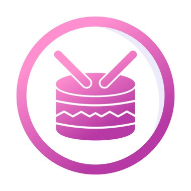 davul simgesi doğrusal vektör illüstrasyon tasarımı