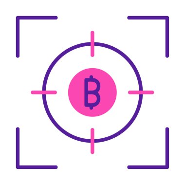 Basit düz para ve hedef. Web simgesi 