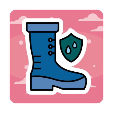 Basit su geçirmez ayakkabı simgesi, vektör illüstrasyonu