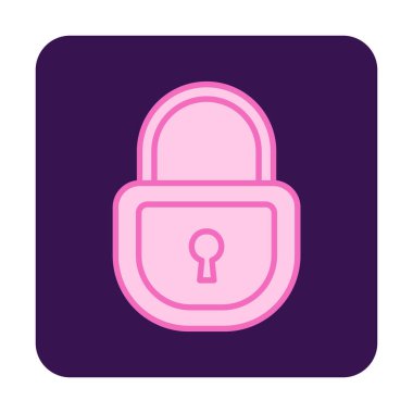 asma kilit web simgesi, vektör illüstrasyonu 