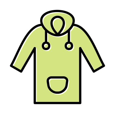 Yağmurluk Web simgesi, vektör illüstrasyonu