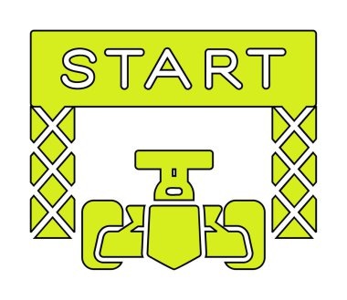 simgeyi başlat. Web için Irk vektör simgesinin başlatılmasının basit bir gösterimi.                                