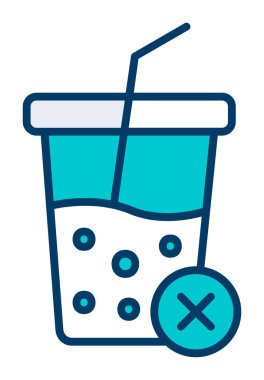 Basit, alkolsüz içecek simgesi, vektör illüstrasyonu