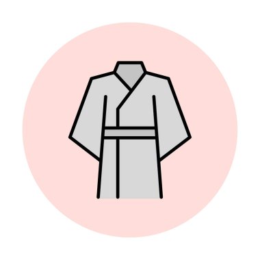 Japon kimono simgesi vektör illüstrasyonu 