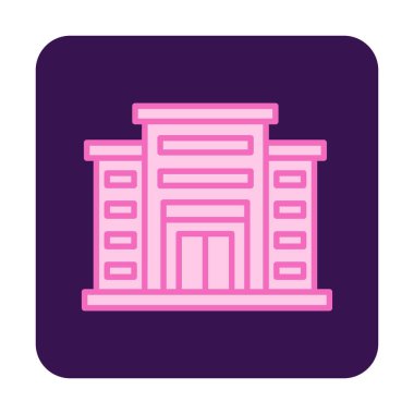 Alışveriş merkezi simgesi. Alışveriş merkezi oluşturma simgesi, vektör illüstrasyonu 