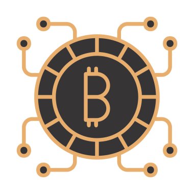 Basit bitcoin simgesi, vektör illüstrasyonu