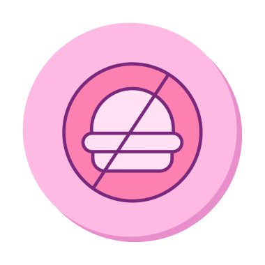 Fast food simgesi yok, vektör illüstrasyonu