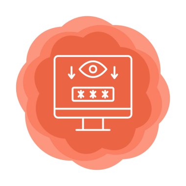 Basit Bilgisayar Casus Yazılımı simgesi, vektör illüstrasyonu