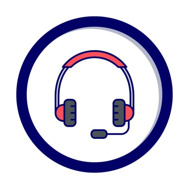 kulaklıklar düz simge, vektör illüstrasyonu