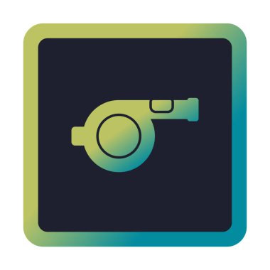 düz Whistle simgesi vektörü, illüstrasyon tasarımı