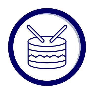 davul simgesi doğrusal vektör illüstrasyon tasarımı