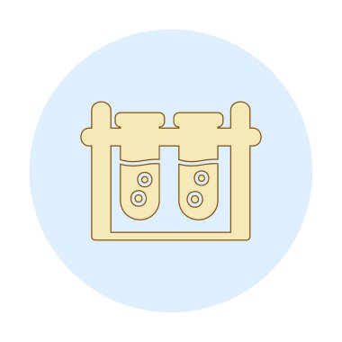 test tüpleri vektör düz renk simgesi 