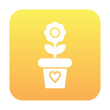 Çiçek kabı simgesi vektörü