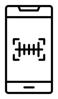 Basit barkod tarayıcı simgesi, vektör illüstrasyonu