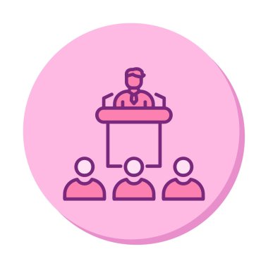 Basit Konferans simgesi, vektör illüstrasyonu