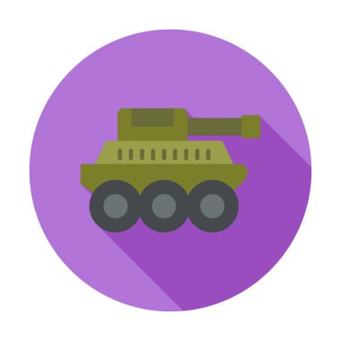  Basit bir askeri tank vektör simgesi 