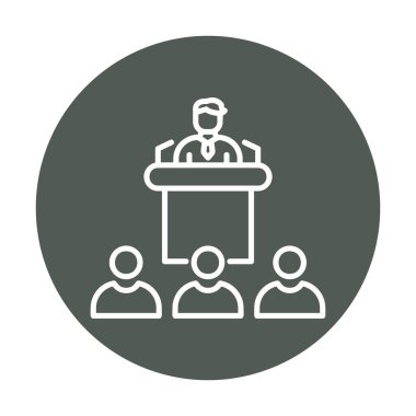 Basit Konferans simgesi, vektör illüstrasyonu