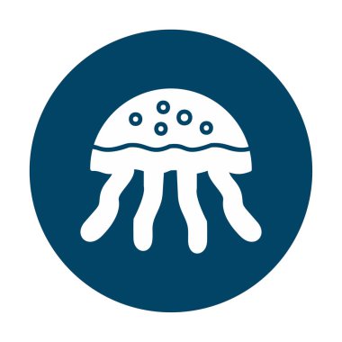 Denizanası. Web simgesi basit illüstrasyon                       