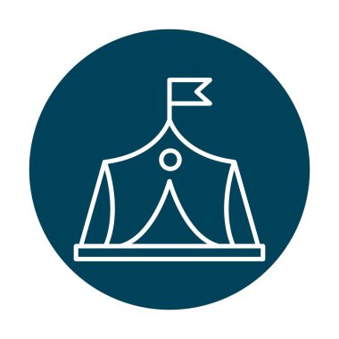 Askeri çadır simgesi, vektör illüstrasyonu