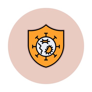 Mikroplar Korunan Kalkan ikon vektör çizimi