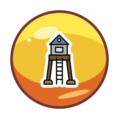 Askeri Kule. Web simgesi basit illüstrasyon 