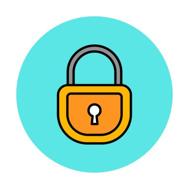 asma kilit web simgesi, vektör illüstrasyonu 