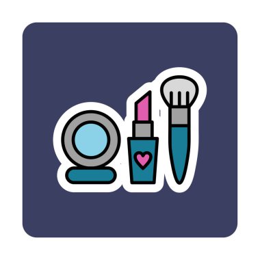 Makyaj araçları web simgesi, vektör illüstrasyonu